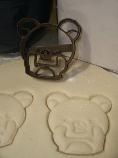 Bear Face Playing Peek-a-boo Cookie Cutter Made in USA PR777