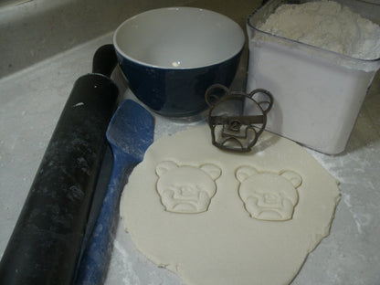 Bear Face Playing Peek-a-boo Cookie Cutter Made in USA PR777