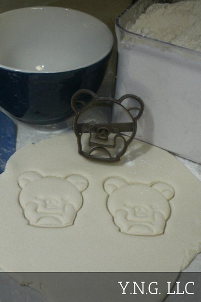 Bear Face Playing Peek-a-boo Cookie Cutter Made in USA PR777