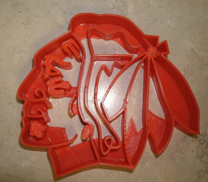 6x Chicago Blackhawks Fondant Cutter Cupcake Topper 1.75" USA FD753