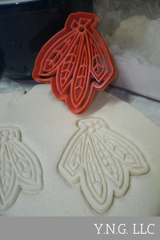 Blackhawks Feathers Logo Chicago Hockey Cookie Cutter Made In USA PR735