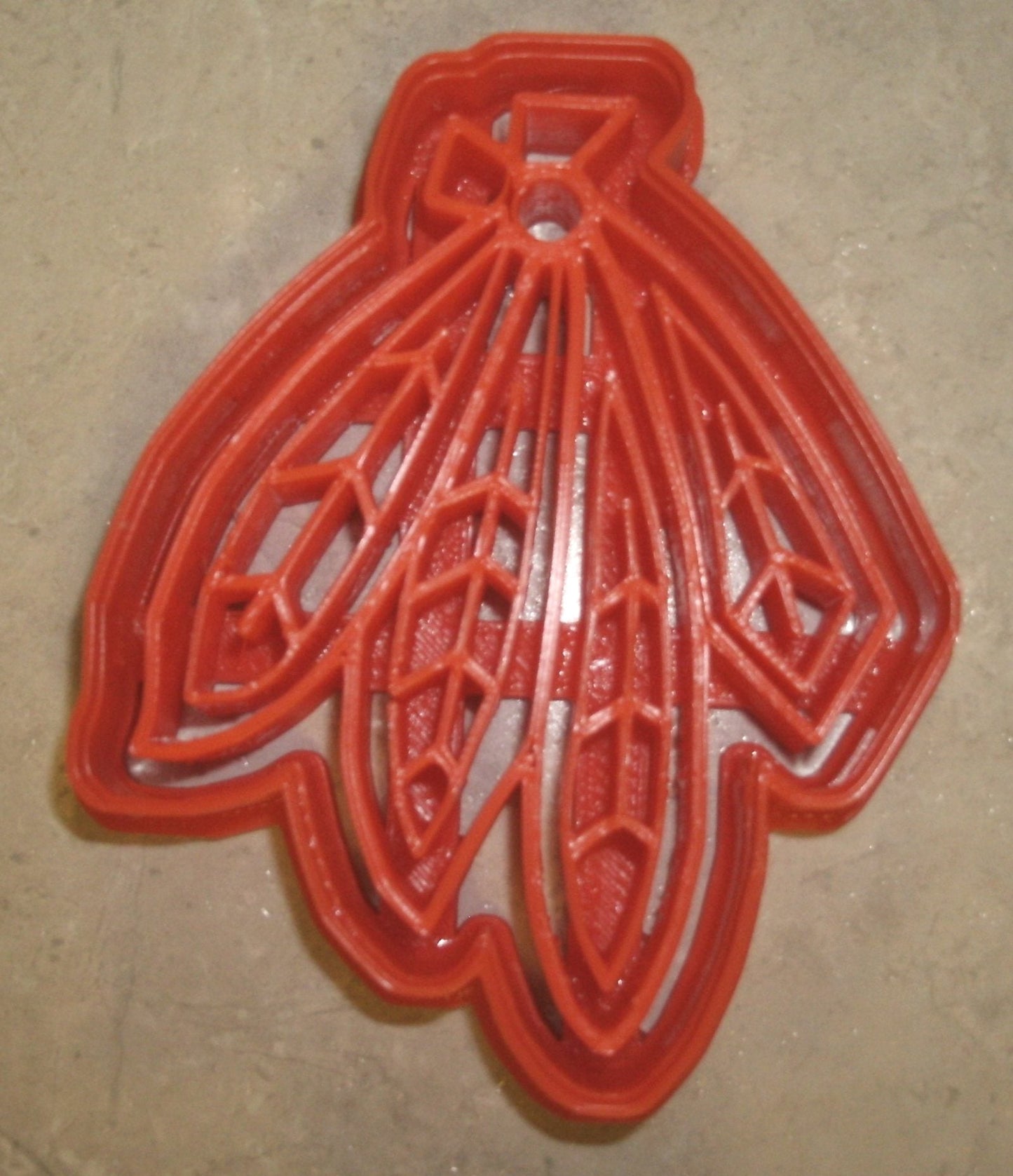 6x Blackhawks Feathers Hockey Fondant Cutter Cupcake Topper Size 1.75" USA FD735