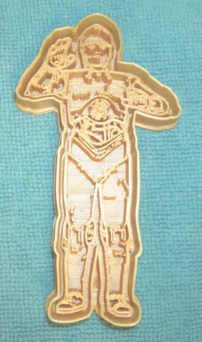 6x C-3PO Droid Fondant Cutter Cupcake Topper Size 1.75" USA FD750