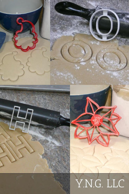 Ho Ho Ho Santa Poinsettia Christmas Holiday Set Of 4 Cookie Cutters USA PR1189