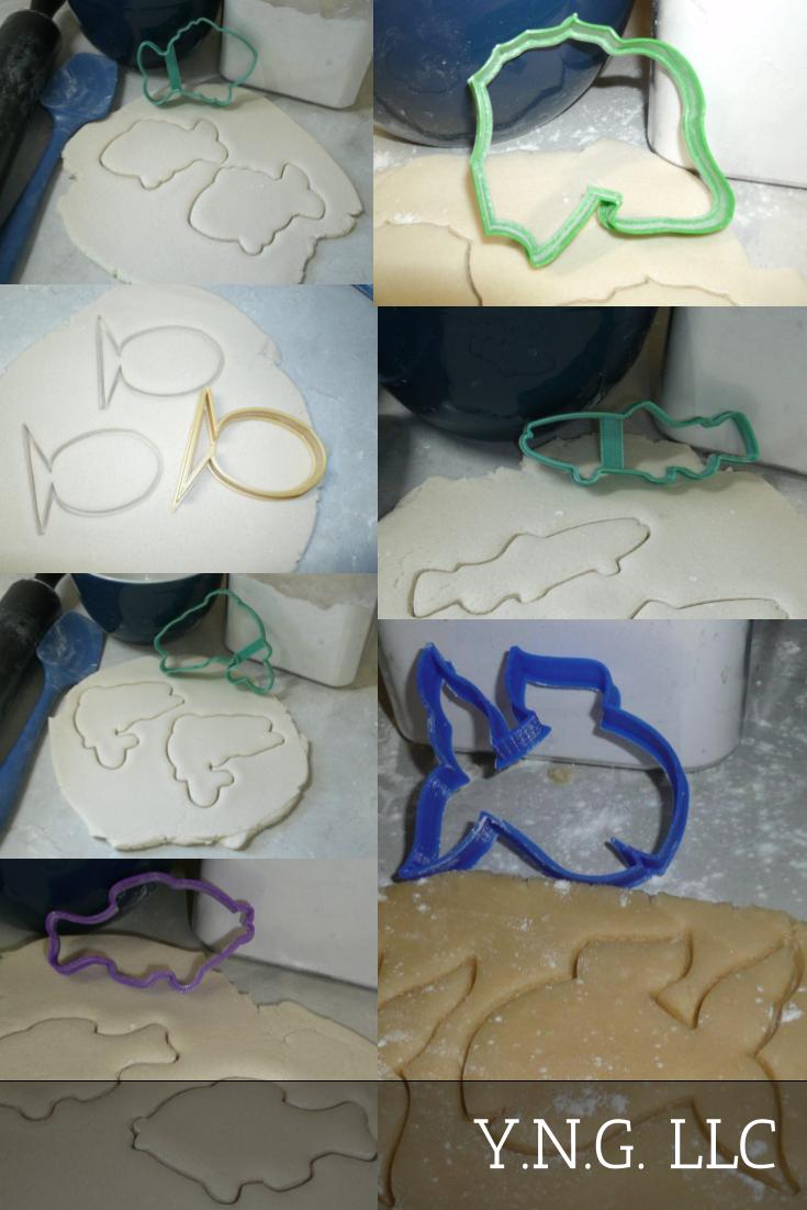 Fish Freshwater Aquatic Animal Fishing Hobby Set Of 7 Cookie Cutters USA PR1339