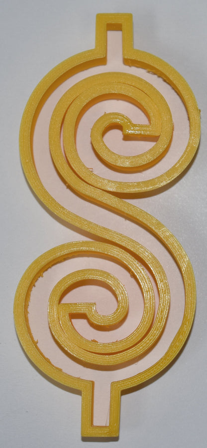 6x Price Dollar Sign Fondant Cutter Cupcake Topper 1.75" USA FD691