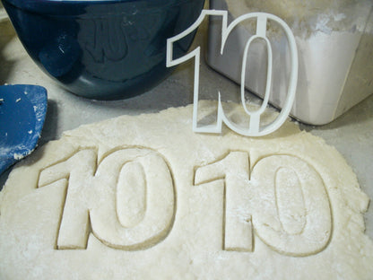 Number 10 Ten Birthday Anniversary Event Cookie Cutter Made in USA PR108-10