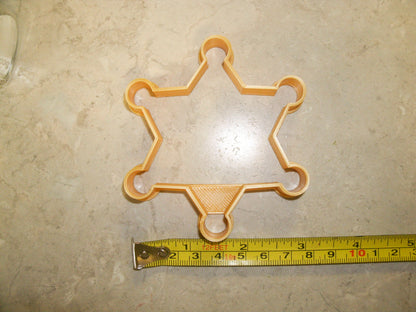 Sheriff Badge 6 Point Star Lawman Wild West Cookie Cutter Made In USA PR892
