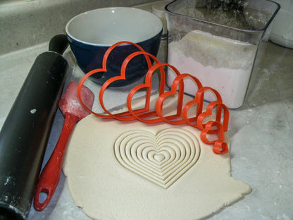 Ascending Hearts Love Geometry Shape Set Of 8 Cookie Cutters Made In USA PR901