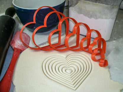 Ascending Hearts Love Geometry Shape Set Of 8 Cookie Cutters Made In USA PR901