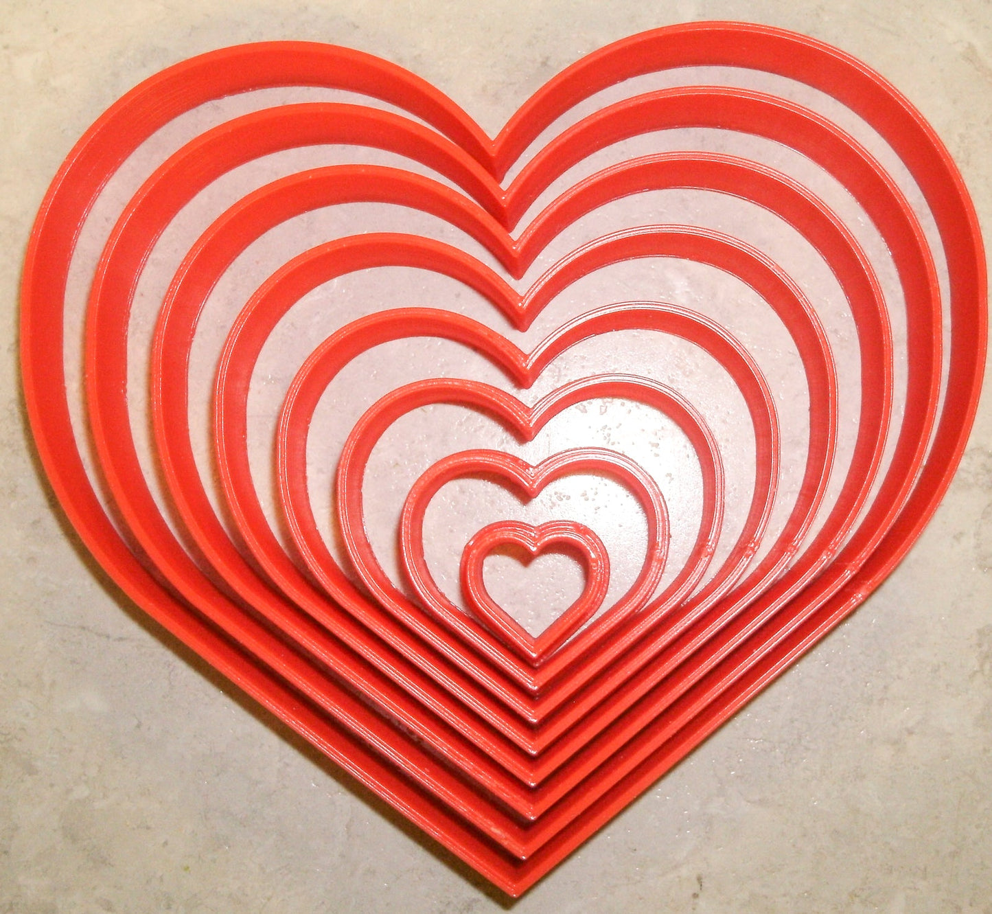 Ascending Hearts Love Geometry Shape Set Of 8 Cookie Cutters Made In USA PR901