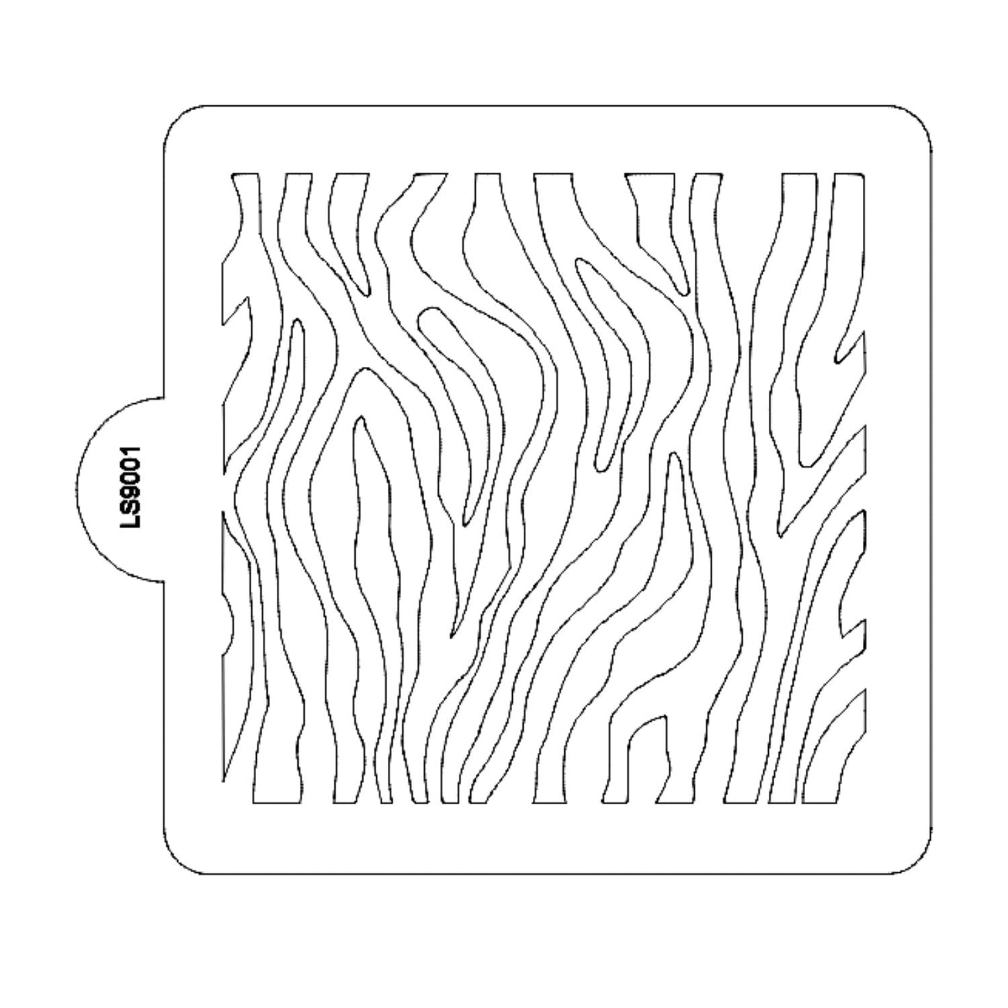 Zebra Print Pattern Stencil for Cookies or Cakes USA Made LS9001