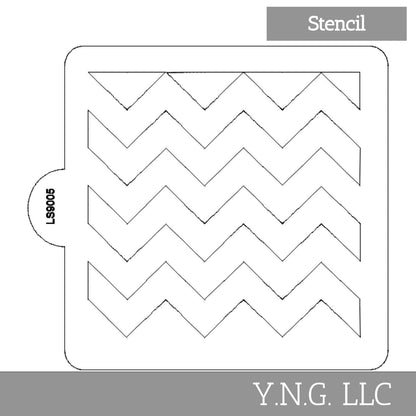 Chevron Zig Zag Pattern Stencil for Cookies or Cakes USA Made LS9005