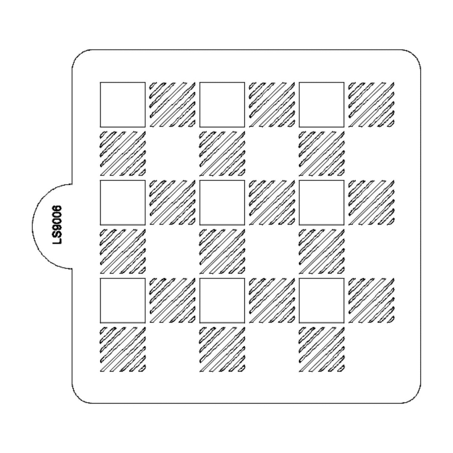 Buffalo Plaid Pattern Stencil for Cookies or Cakes USA Made LS9006