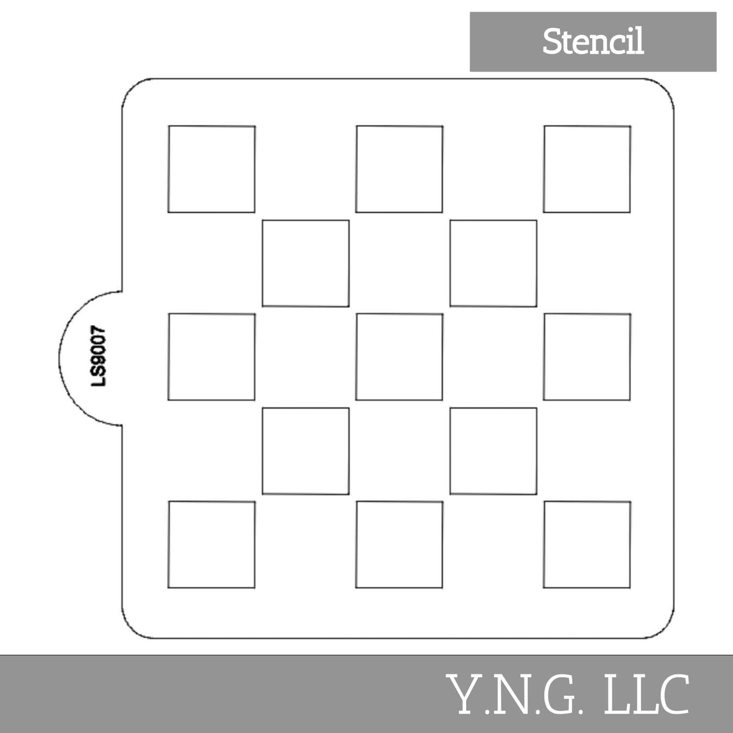 Checkerboard Pattern Stencil for Cookies or Cakes USA Made LS9007