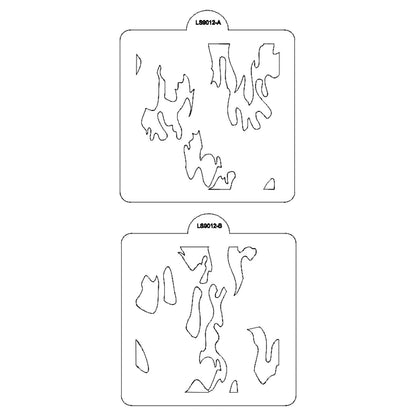 Camo Camouflage 2 Piece Stencil for Cookies or Cakes USA Made LS9012