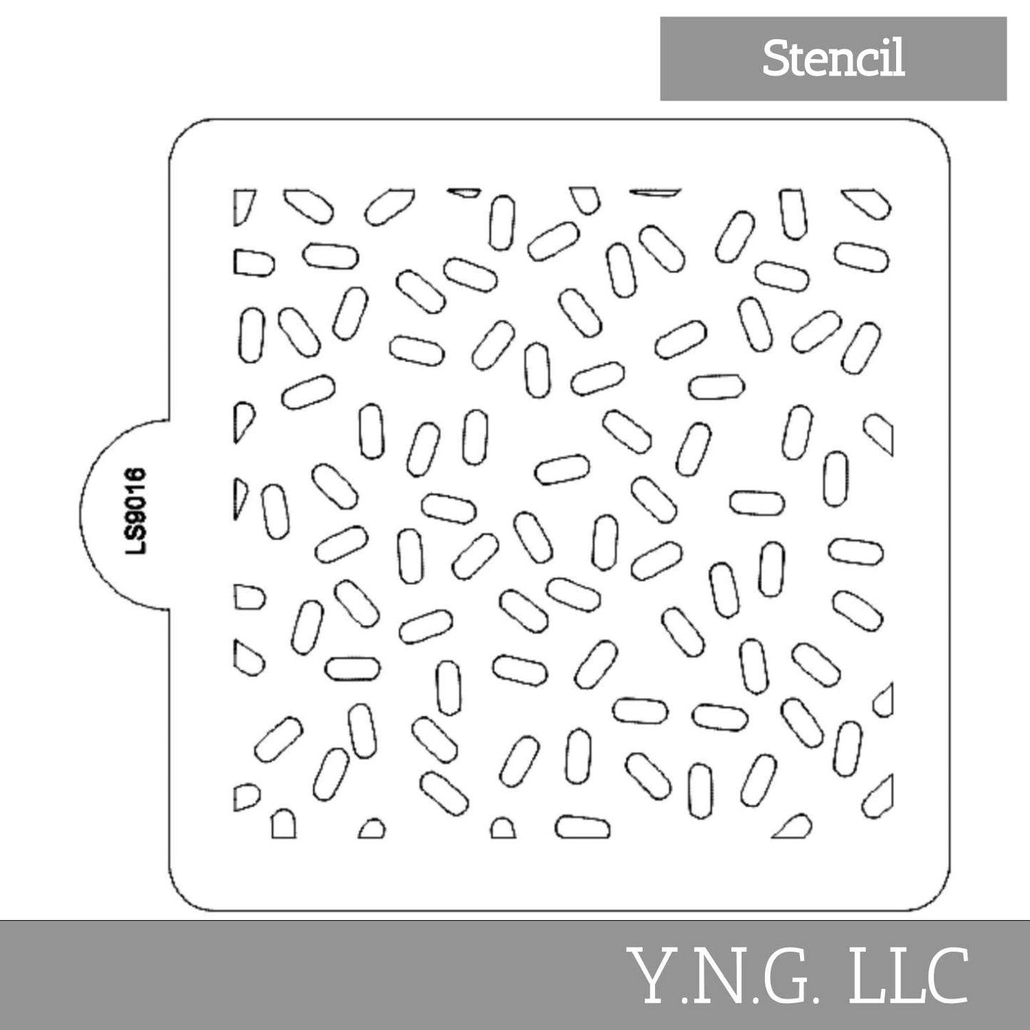 Sprinkles Topping Pattern Stencil for Cookies or Cakes USA Made LS9016