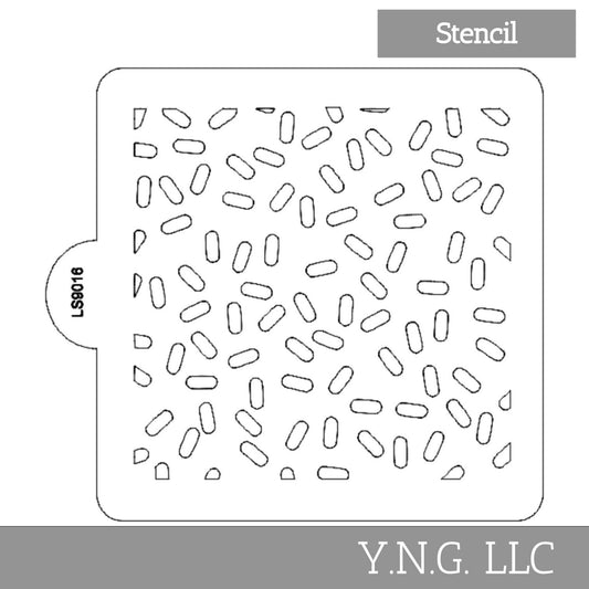 Sprinkles Topping Pattern Stencil for Cookies or Cakes USA Made LS9016