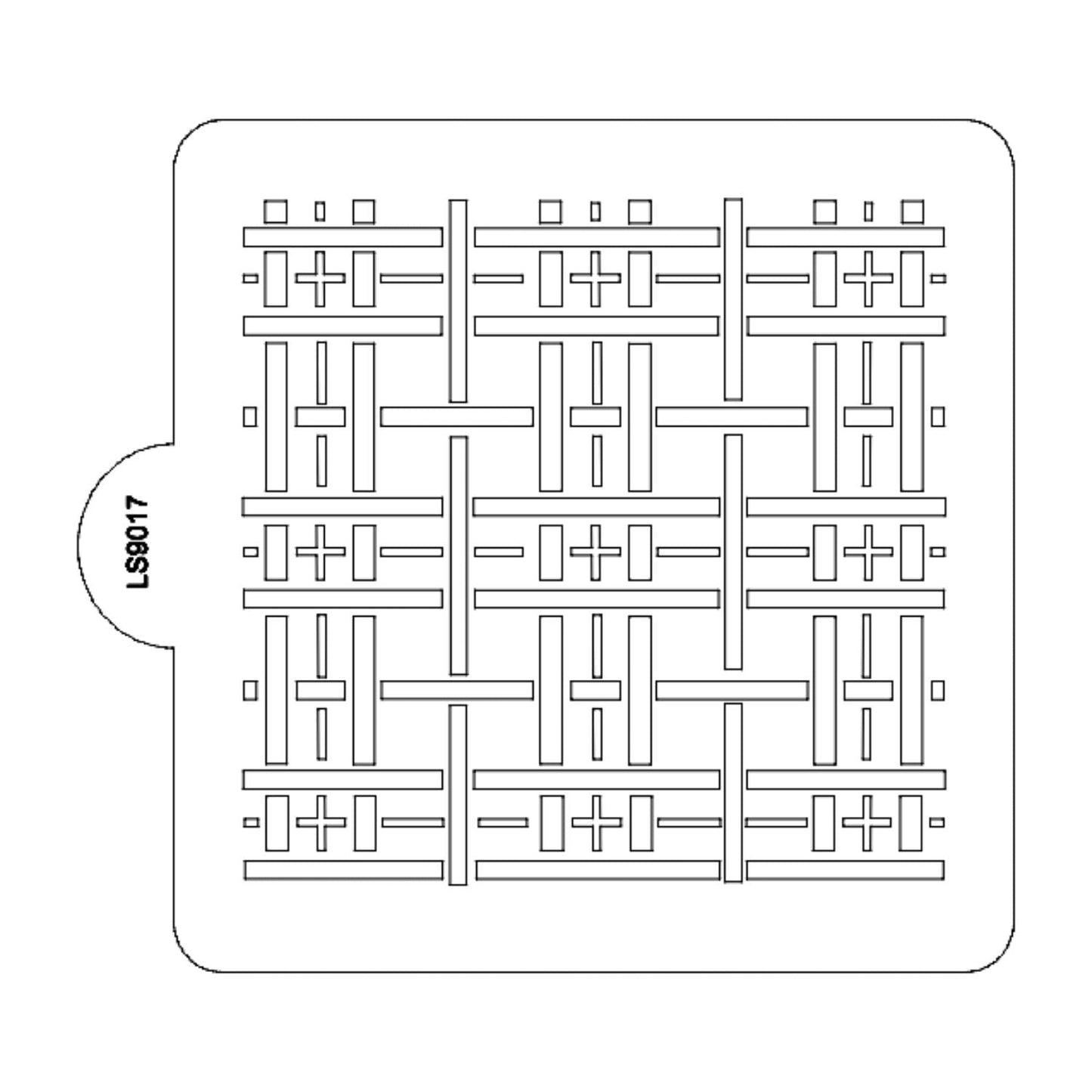 Plaid Tartan Pattern Stencil for Cookies or Cakes USA Made LS9017