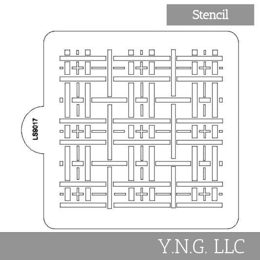 Plaid Tartan Pattern Stencil for Cookies or Cakes USA Made LS9017