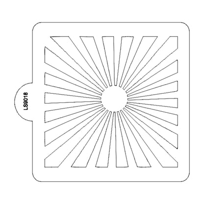 Straight Starburst Pattern Stencil for Cookies or Cakes USA Made LS9018