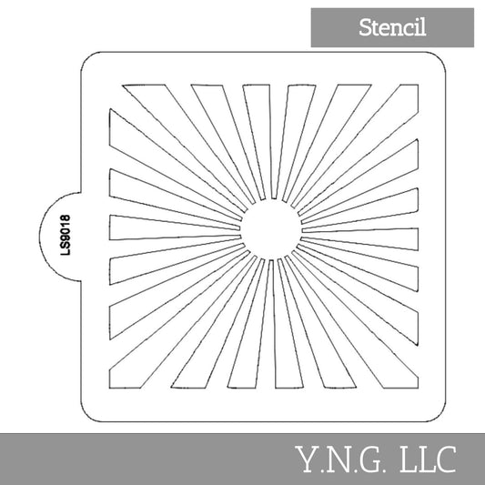 Straight Starburst Pattern Stencil for Cookies or Cakes USA Made LS9018