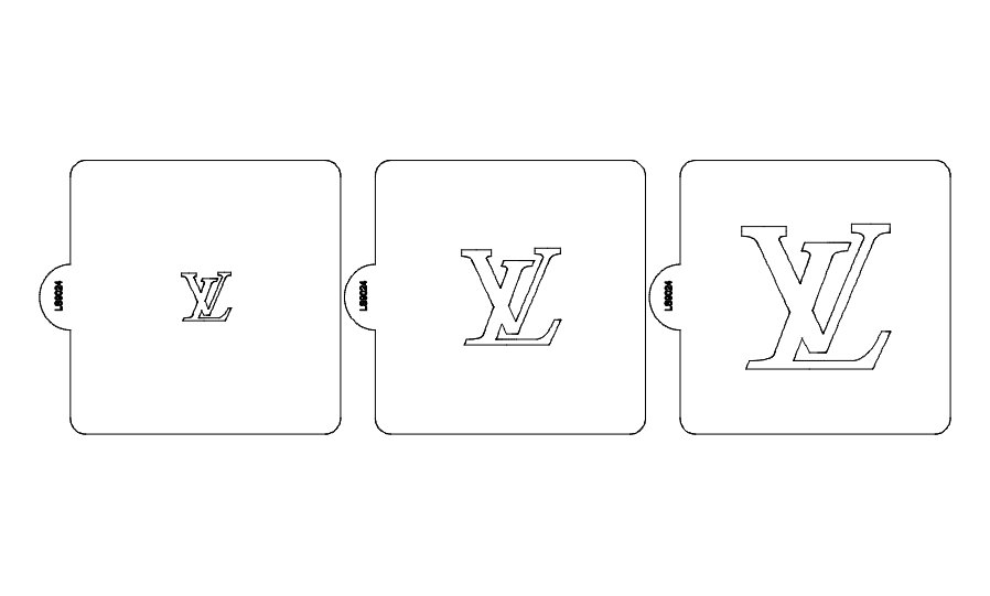 LV Symbols Set of 3 Stencils for Cookies or Cakes USA Made LS9024