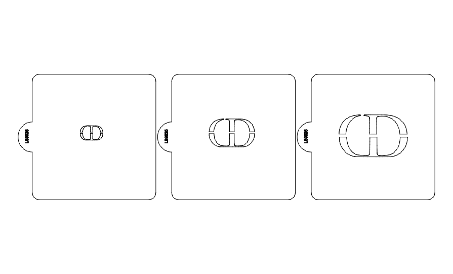Dior Symbols Set of 3 Stencils for Cookies or Cakes USA Made LS9025
