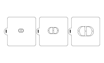 Dior Symbols Set of 3 Stencils for Cookies or Cakes USA Made LS9025