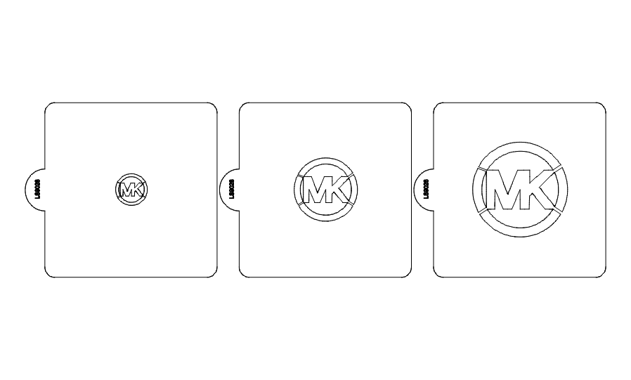 MK Symbols Set of 3 Stencils for Cookies or Cakes USA Made LS9028