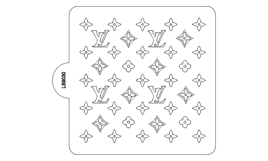 LV Design Pattern Stencil for Cookies or Cakes USA Made LS9030