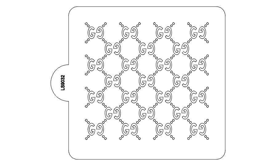 Gucci Design Pattern Stencil for Cookies or Cakes USA Made LS9032