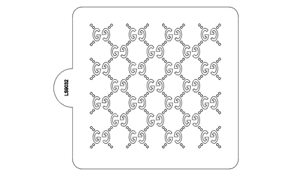 Gucci Design Pattern Stencil for Cookies or Cakes USA Made LS9032