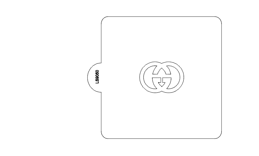 Gucci Symbol Design Stencil for Cookies or Cakes USA Made LS9050