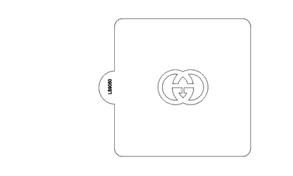 Gucci Symbol Design Stencil for Cookies or Cakes USA Made LS9050