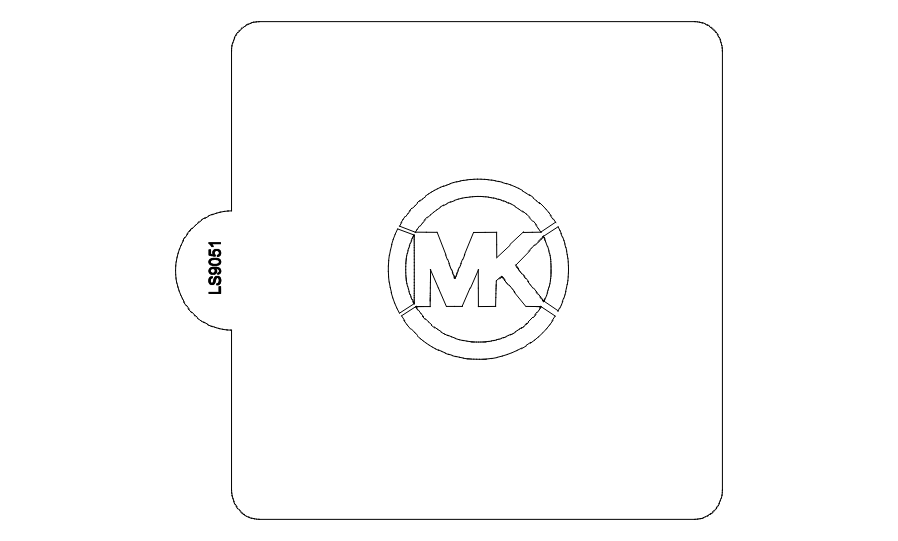 MK Symbol Design Stencil for Cookies or Cakes USA Made LS9051