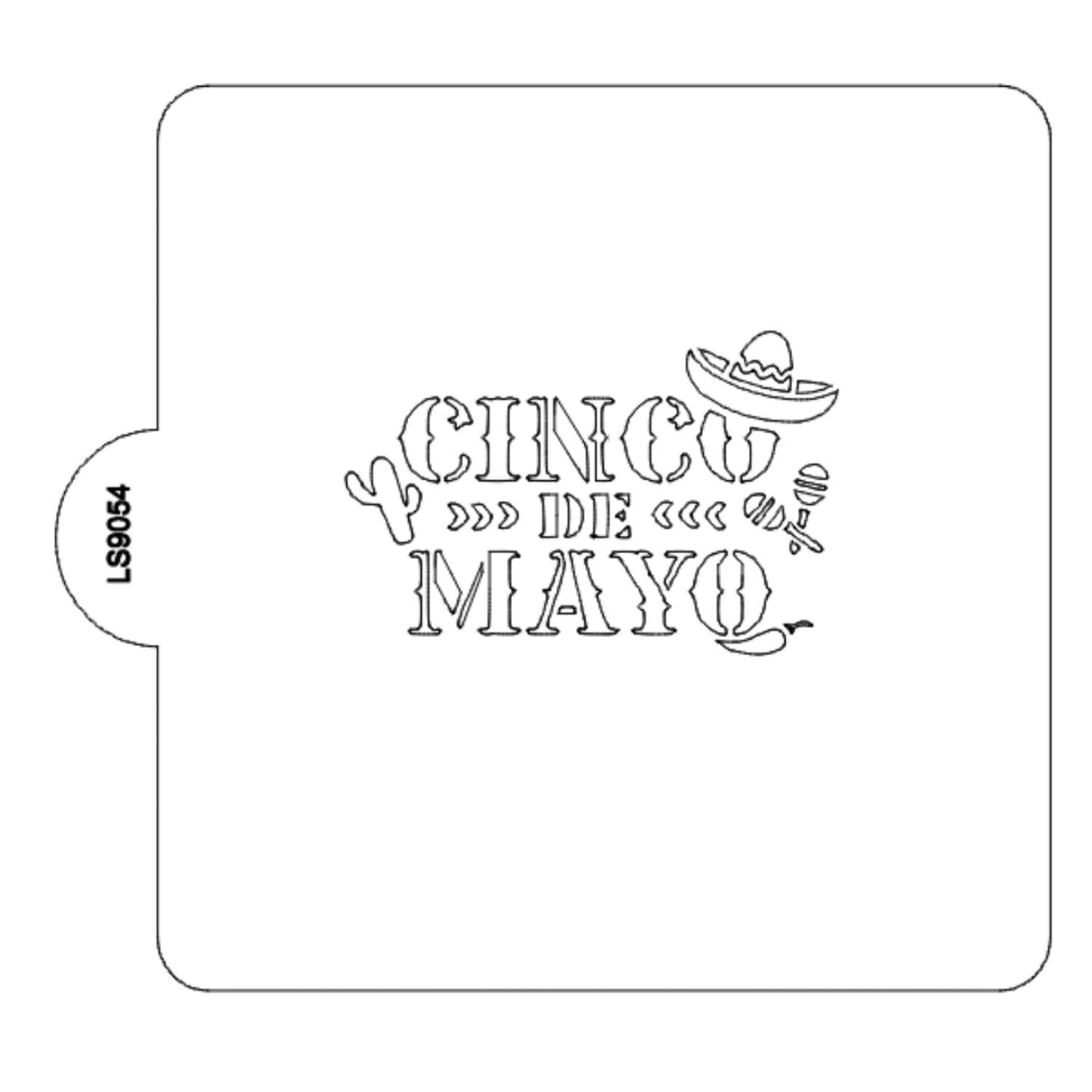 Cinco de Mayo Party Design Stencil for Cookies or Cake USA Made LS9054