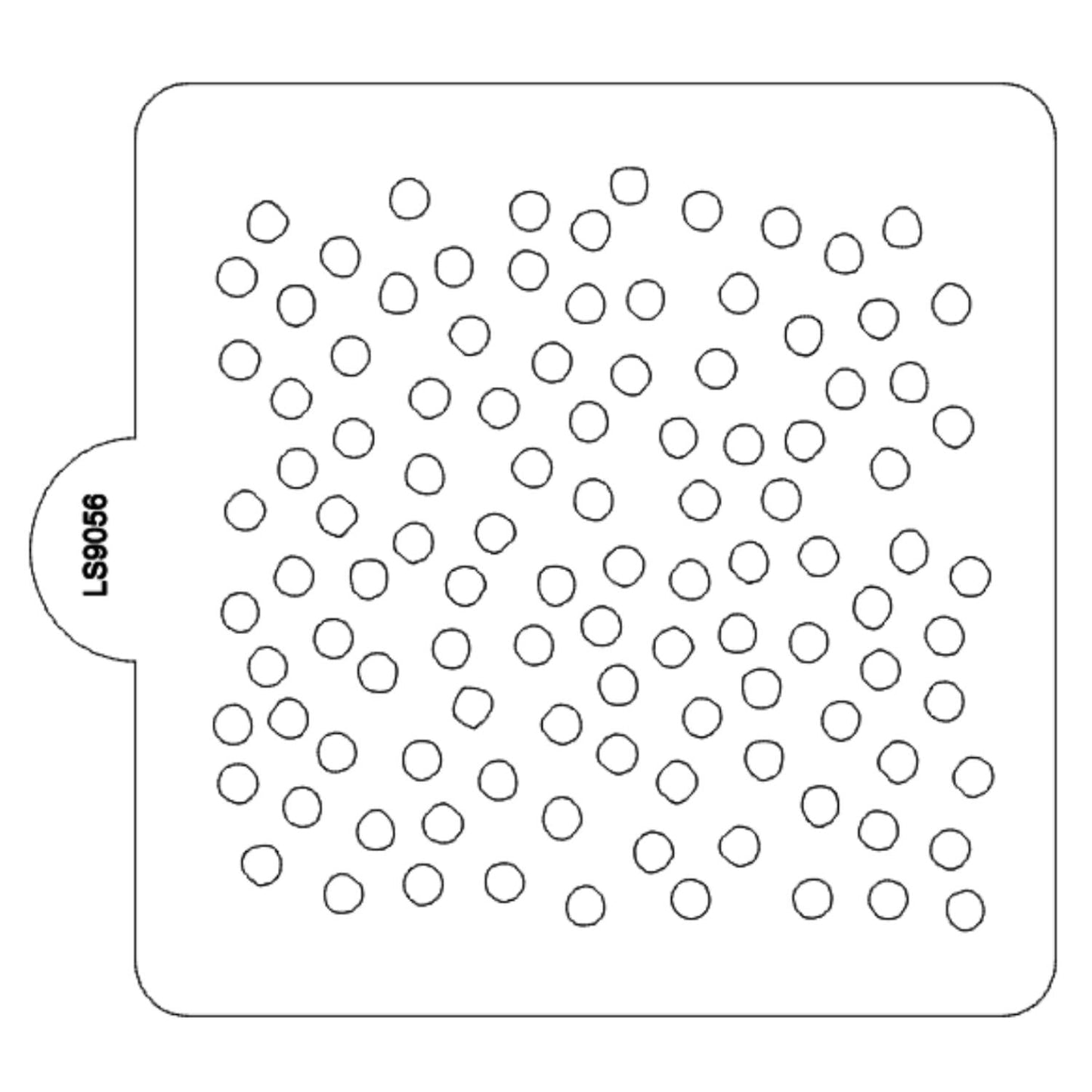 Scattered Dots Circles Pattern Stencil for Cookies or Cakes USA LS9056