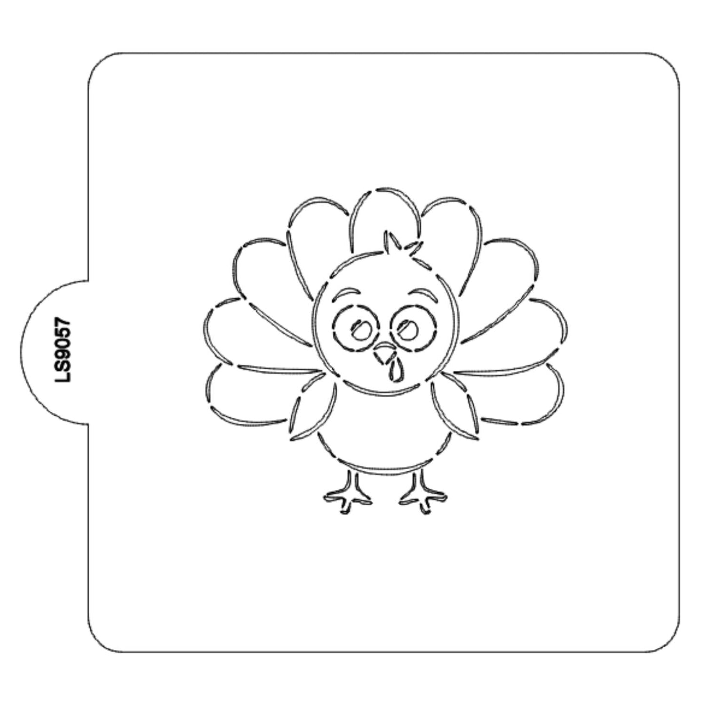 Turkey Cartoon Animal Stencil for Cookies or Cakes USA Made LS9057