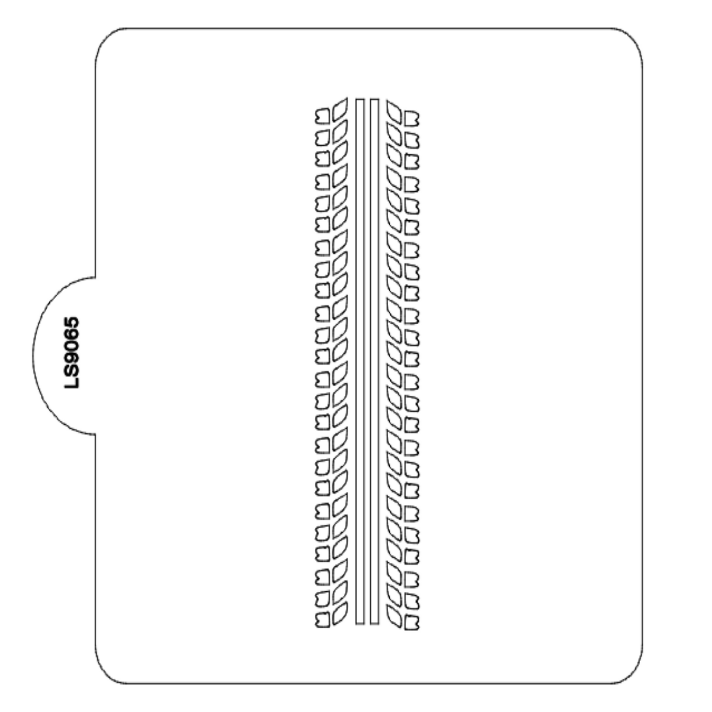 Truck Tire Track Stencil for Cookies or Cakes USA Made LS9065