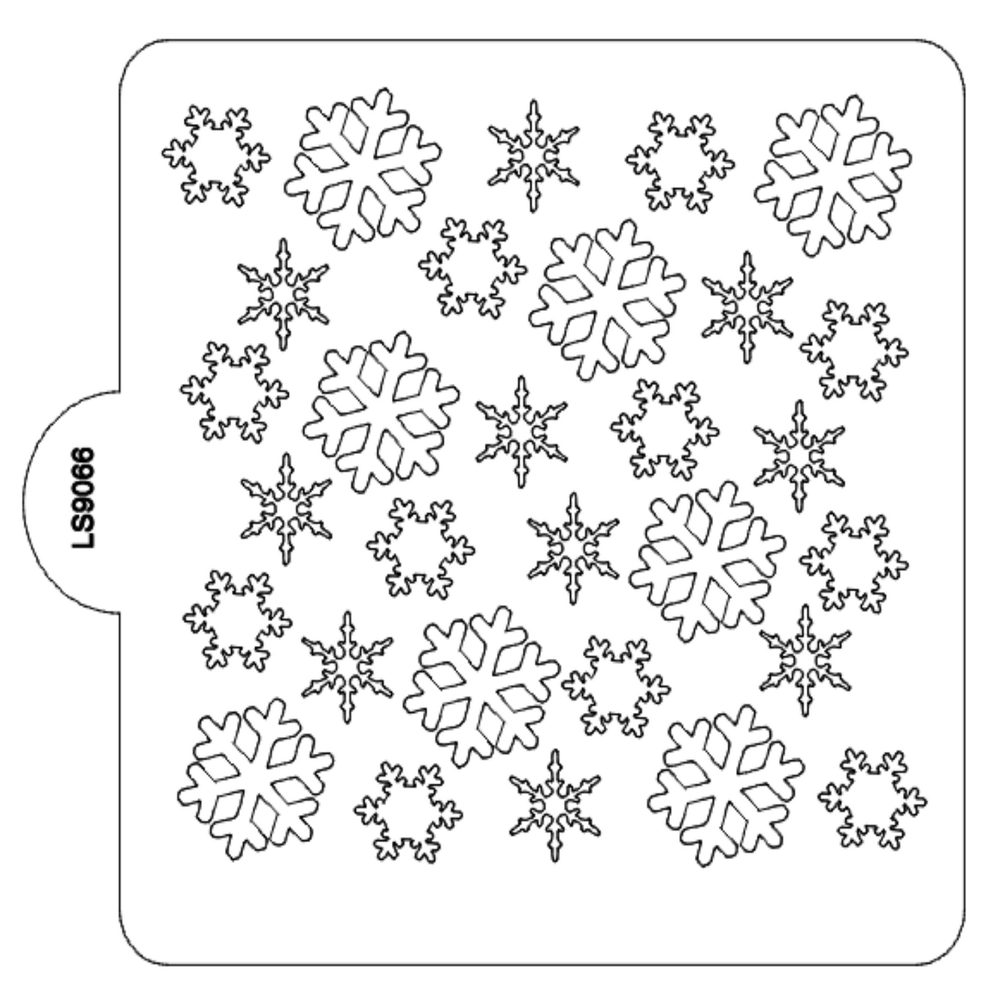 Snowflakes Winter Pattern Stencil for Cookies or Cakes USA Made LS9066