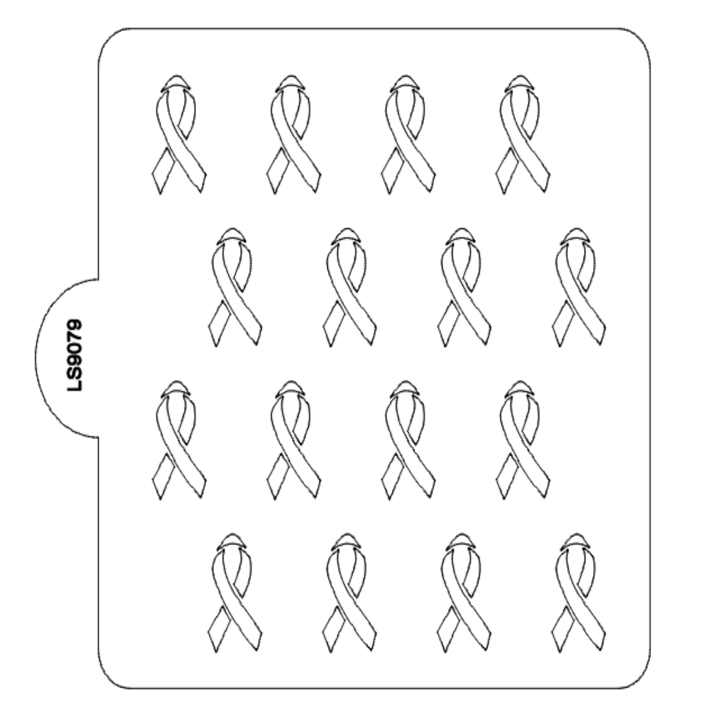 Awareness Ribbon Pattern Stencil for Cookies or Cakes USA Made LS9079