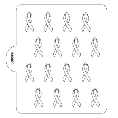 Awareness Ribbon Pattern Stencil for Cookies or Cakes USA Made LS9079