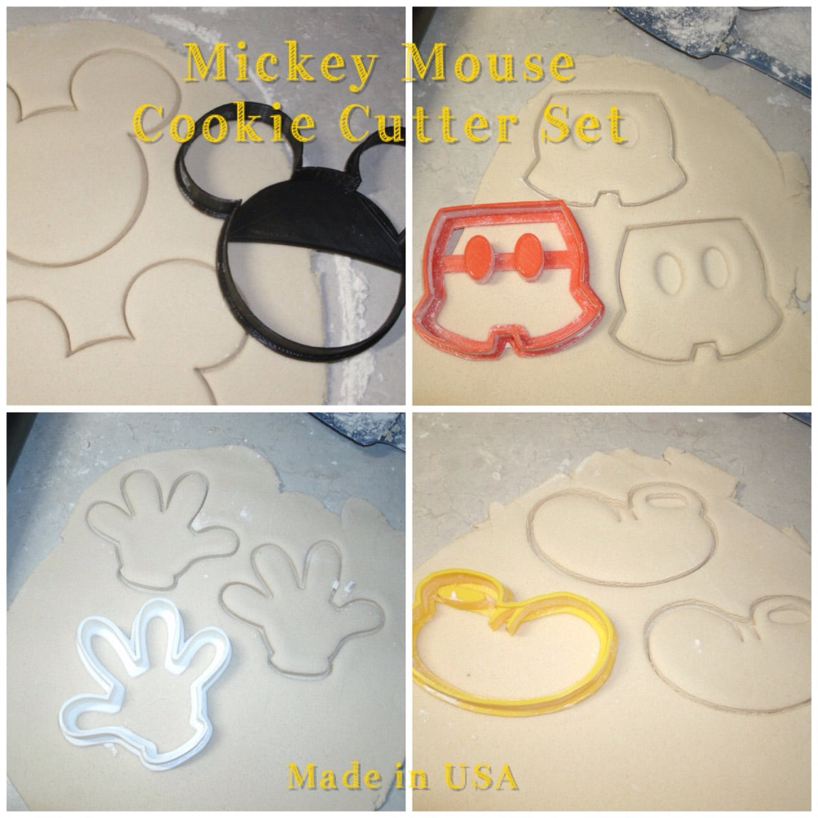 Mickey Mouse Cartoon Character Set of 4 Cookie Cutters USA PR506