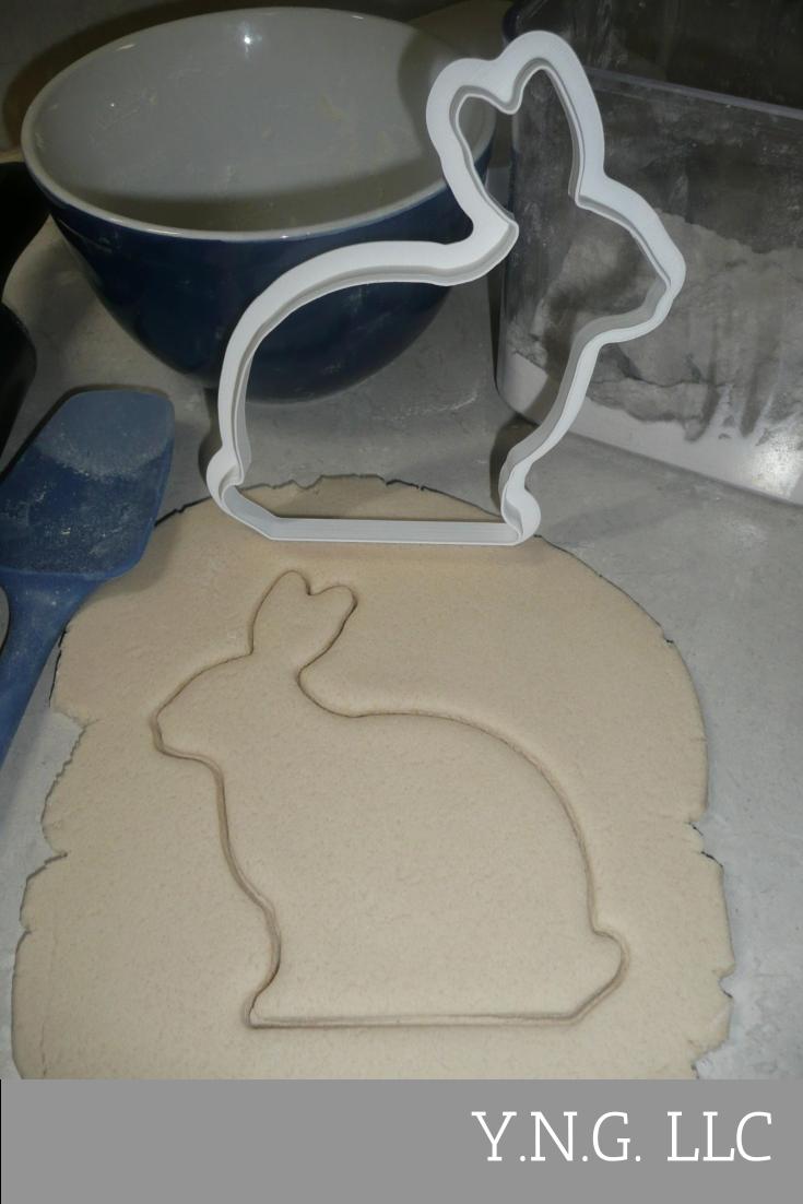 Large Size Easter Bunny Rabbit Sitting Outline Cookie Cutter Made in USA PR217