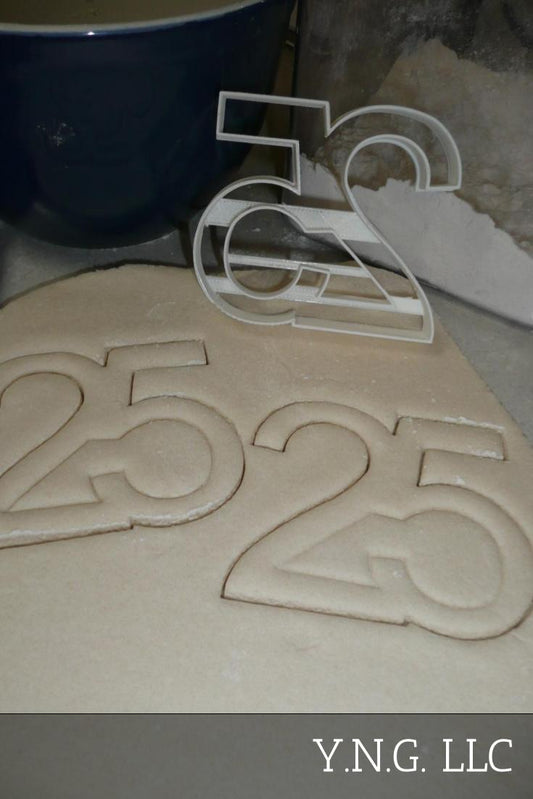 Number 25 Twenty Five Birthday Anniversary Sports Cookie Cutter USA PR108-25