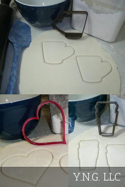 I Love You A Latte Valentine Bridal Wedding Set of 3 Cookie Cutters USA PR1215