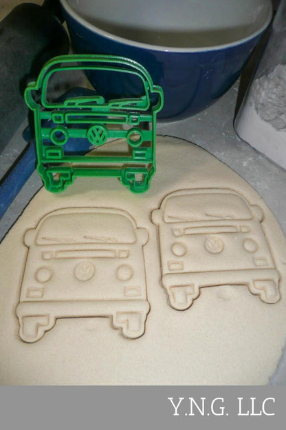 Vintage 1970s Groovy Bus Hippy Van Front End View Cookie Cutter USA PR3252