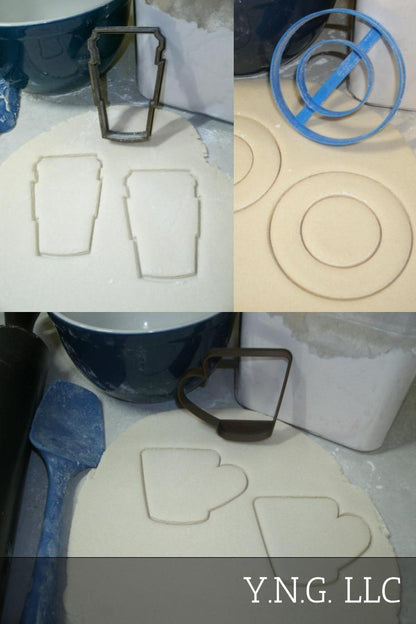 Coffee And Doughnuts Donut Breakfast Set Of 3 Cookie Cutters USA PR1201