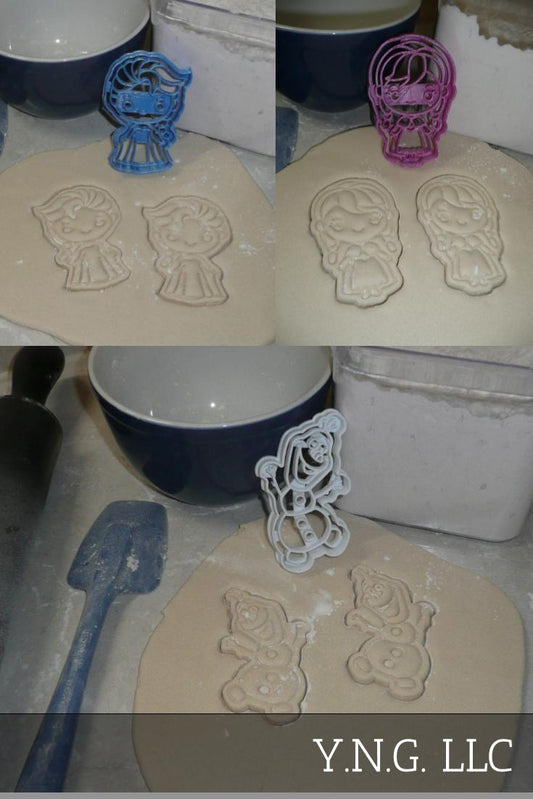 Frozen Ice Snow Queen Elsa Movie Characters Set Of 3 Cookie Cutters USA PR1251